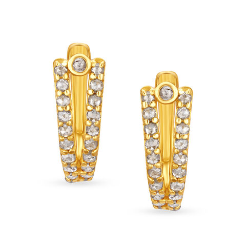 Chic Hoop Earrings with Un-cut Diamonds