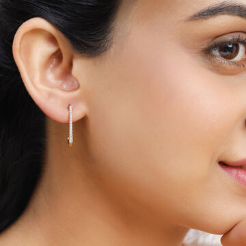 14Kt Yellow Gold Radiant Luxe Diamond Hoop Earring