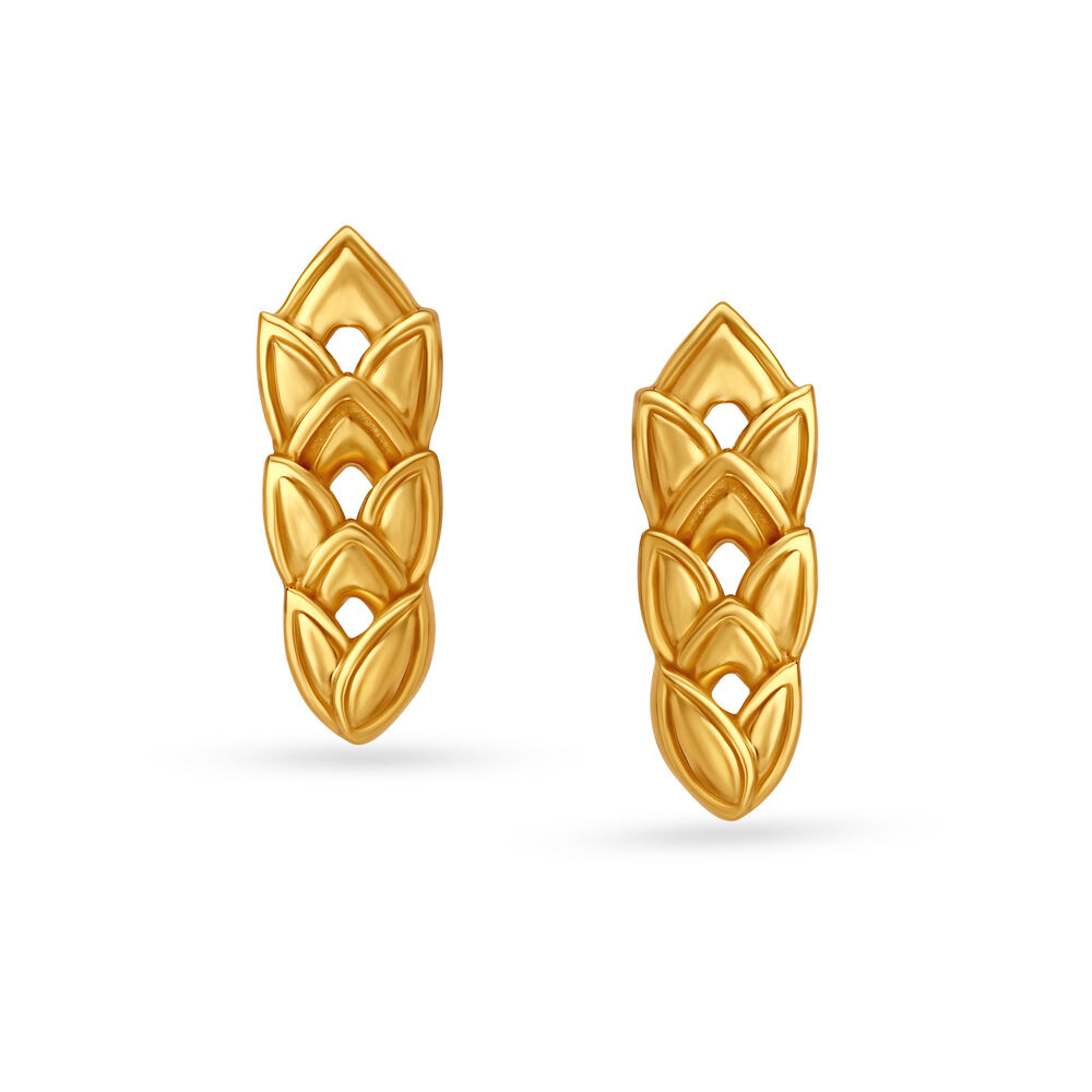 Contemporary Gold Stud Earrings
