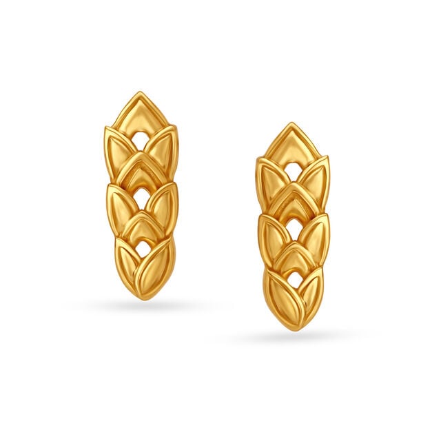 Triple Link Gold Stud Earrings,,hi-res image number null