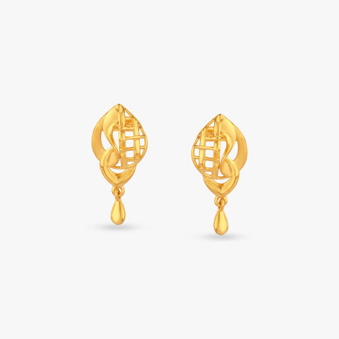 Artful Weave Gold Drop Earrings
