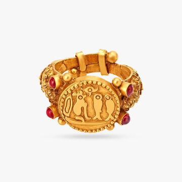 Karandhai Coin Signet Ring