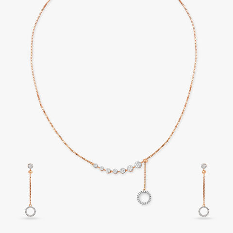 Ethereal Elegance Diamond Halo Necklace Set
