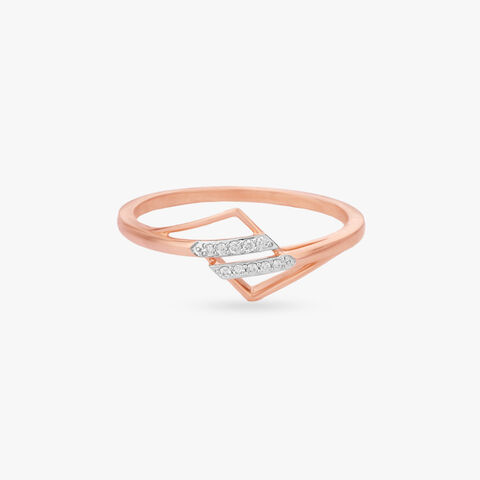 Geometric Overlap Diamond Ring