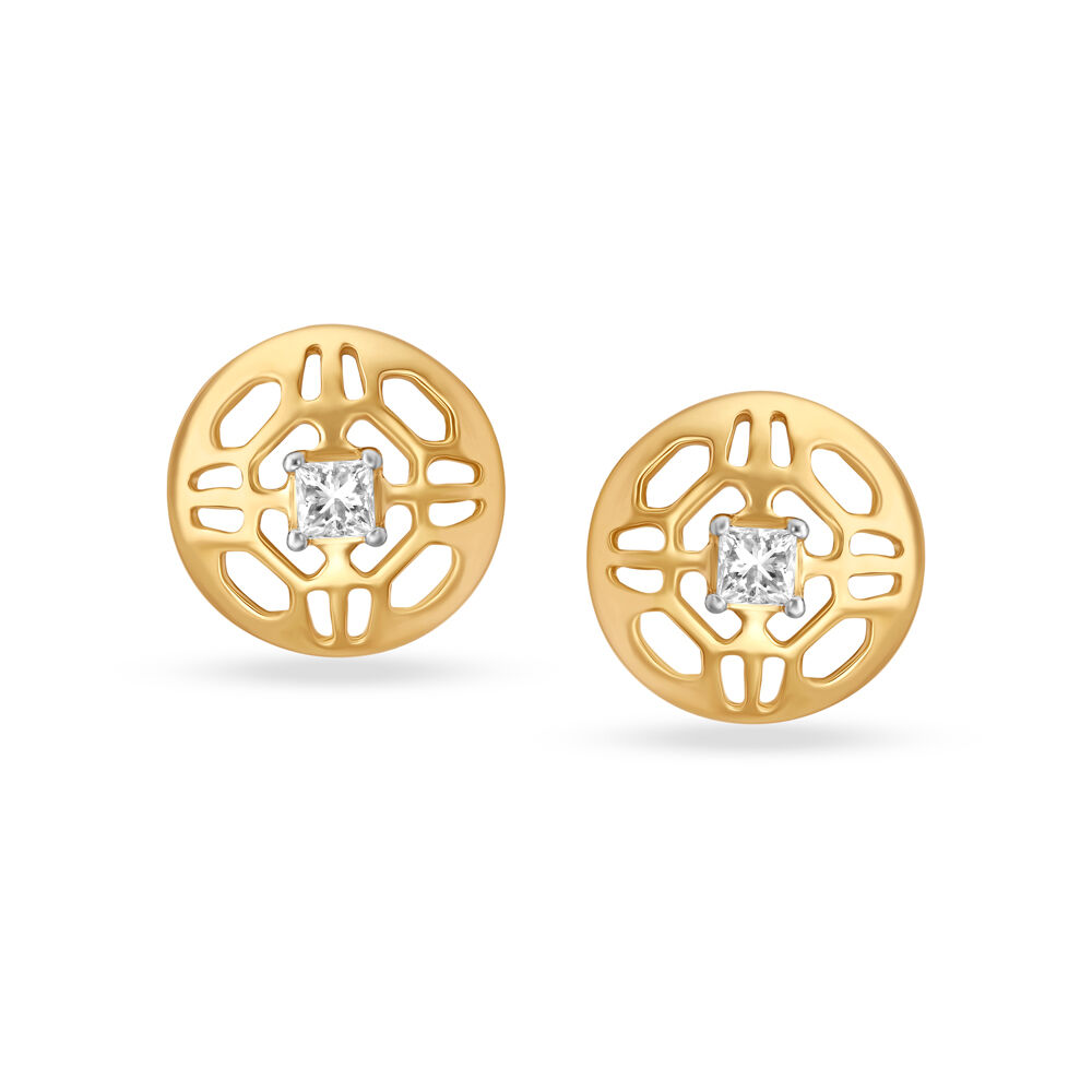 Stylish Single Stone Diamond Stud Earrings for Kids