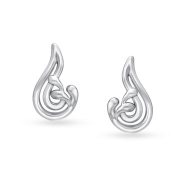 Tender Platinum Droplet Stud Earrings