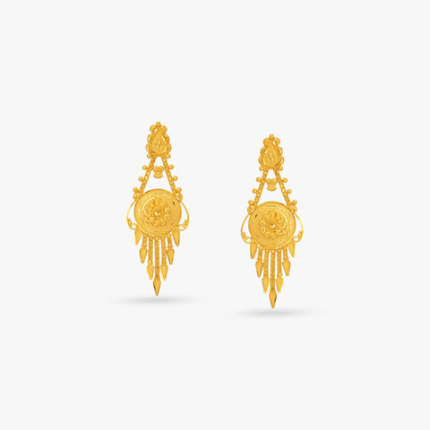 Medallion Fringe Drop Earrings