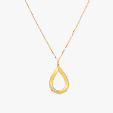 Grace Curve Gold Pendant with Chain