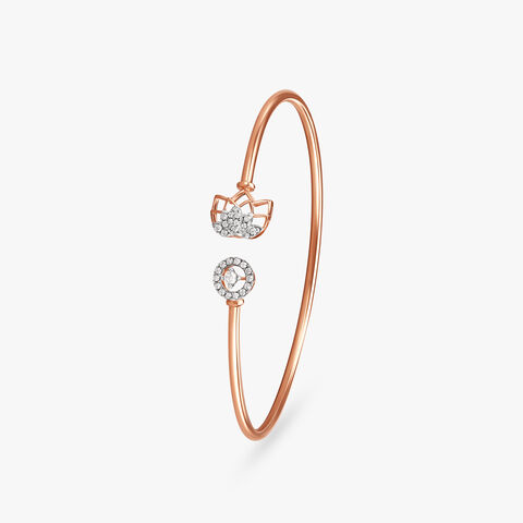 Gleaming Lotus Diamond Bangle