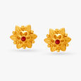 Traditional Floral Gold Jhumka Earrings,,hi-res image number null