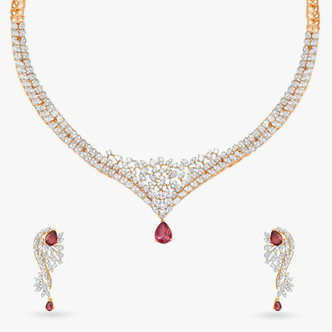 Epitome of Grace Natural diamond Necklace Set