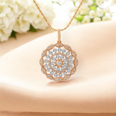 Floral Orbit Diamond Pendant