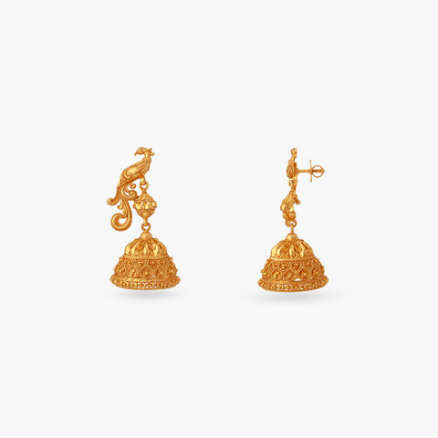 Magical Bird Gold Drop Earrings