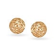 Round Gold Jali Work Stud Earrings,,hi-res image number null