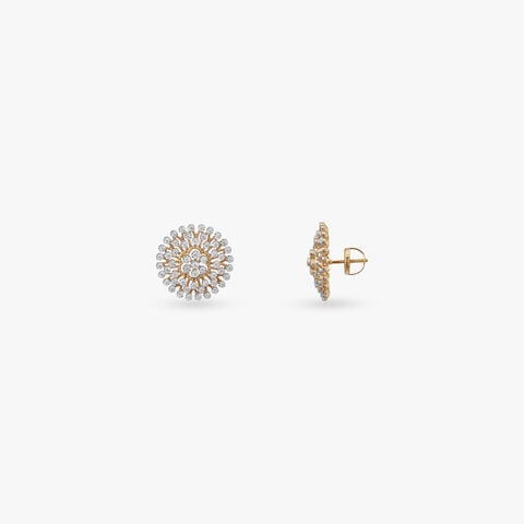 Diamond Cluster Stud Earrings