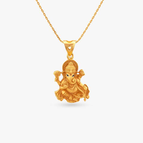 Blessed Ganesha Gold Pendant