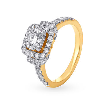 Gorgeous 18 Karat Yellow Gold And Diamond Finger Ring
