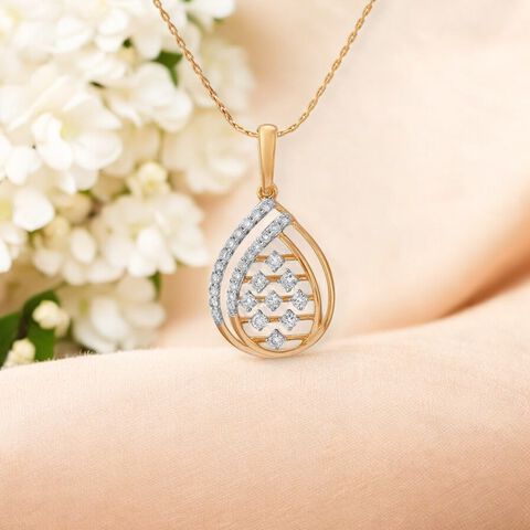 Gleaming Wave Diamond Pendant