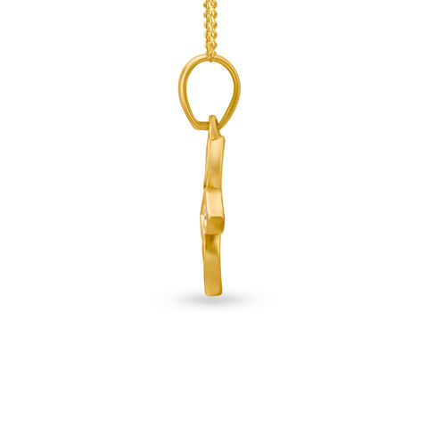 Dainty Dazzling Floral Diamond Gold Pendant