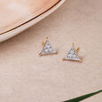 Triangular Geometric Diamond Stud Earrings,,hi-res image number null