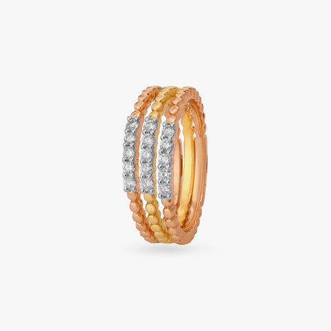 Sculpted Beadwork Diamond Ring