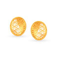 Elegant Opulent Gold Stud Earrings,,hi-res image number null