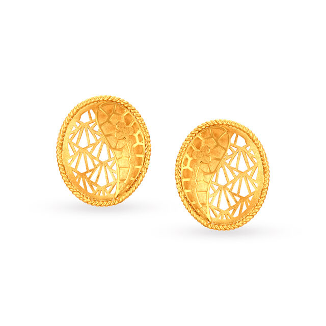 Elegant Opulent Gold Stud Earrings,,hi-res image number null