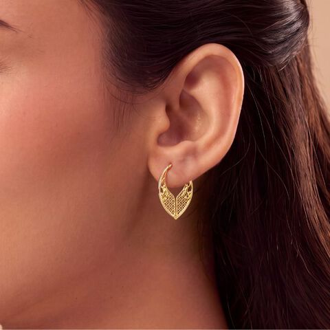 Ornate Vine Gold Hoop Earrings