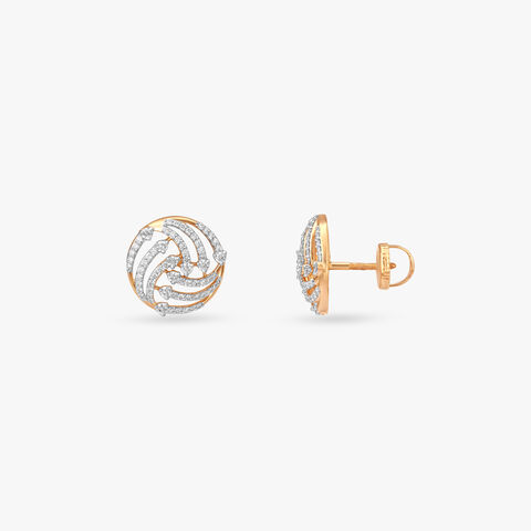 Spiral Symphony Diamond Stud Earrings