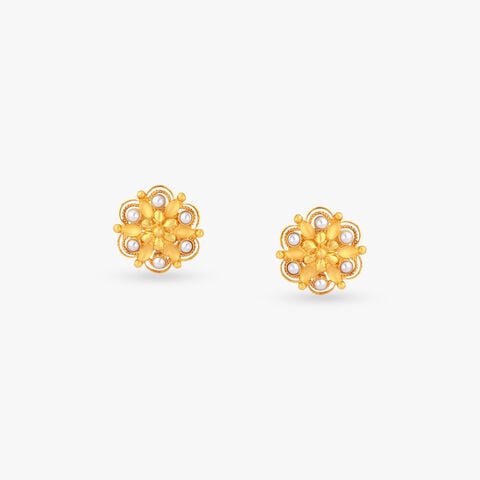 Heritage Bloom Gold Stud Earrings