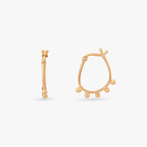 Dewdrop Arc Gold Hoop Earrings