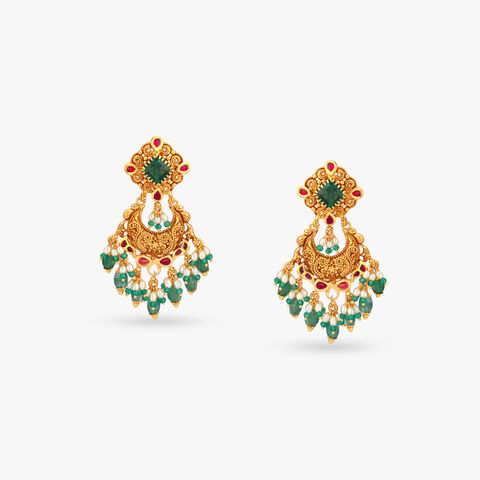Royal Crescent Gold Drop Earrings