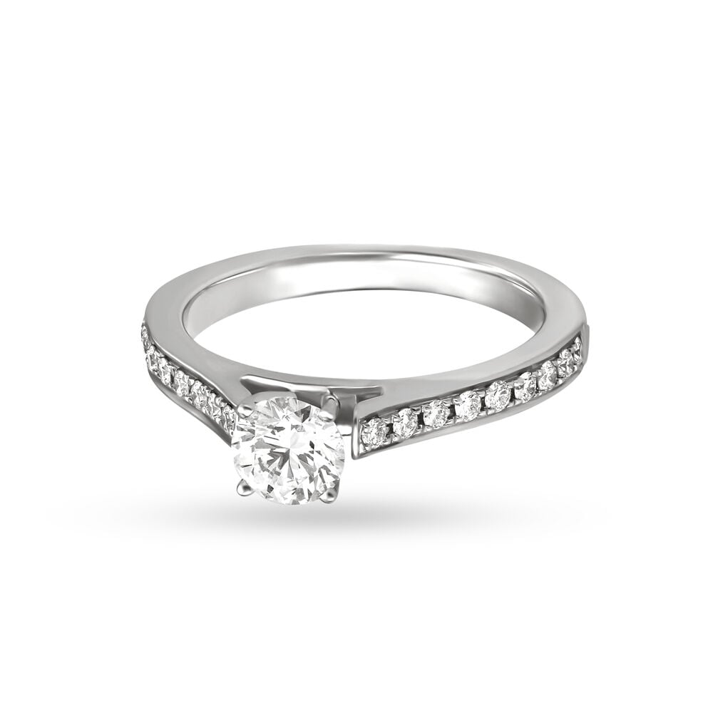 Endless Love Platinum Solitaire Finger Ring