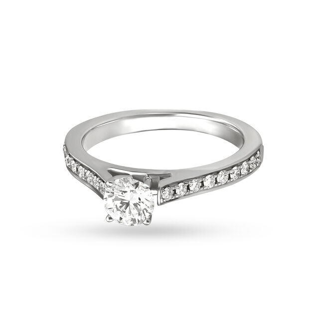 Brilliant Solitaire Look White Gold and Diamond Ring