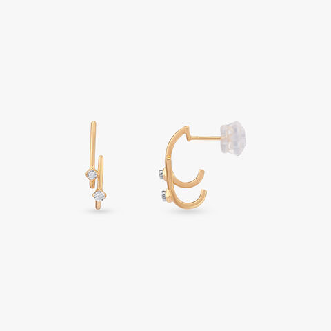 Sculpted Arc Diamond Hoop Earrings
