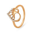 Beautiful 18 Karat Rose Gold And Diamond Heart Finger Ring,,hi-res image number null