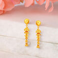Delightful 22 Karat Yellow Gold Bell Motif Drop Earrings,,hi-res image number null