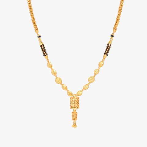 Fancy Cylindrical Design Gold Mangalsutra