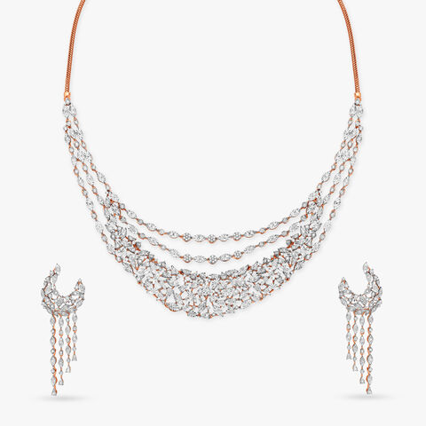 Dazzling Blooms Diamond Necklace Set
