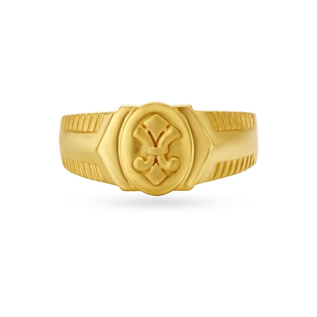 Intricately Carved Gold Finger Ring For Men,,hi-res image number null
