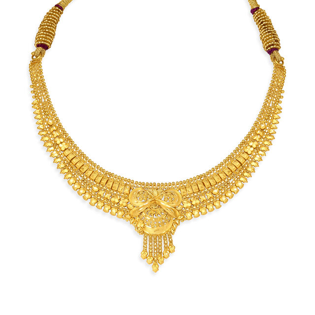 Alluring Carved Gold Necklace Set,,hi-res image number null