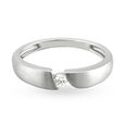 Sleek Geometric Platinum and Diamond Ring,,hi-res image number null