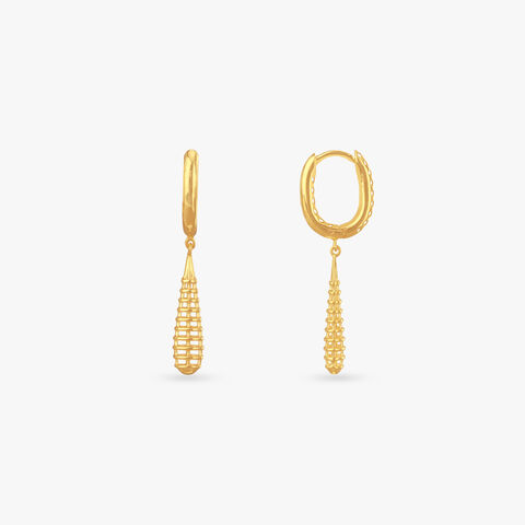 Sleek Teardrop Gold Hoop Earrings