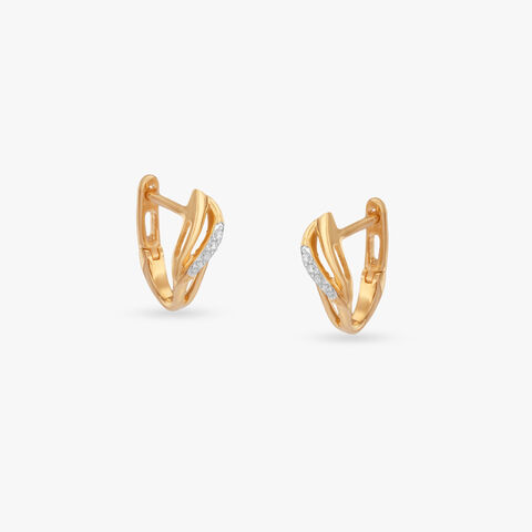 Fluid Twist Diamond Hoop Earrings