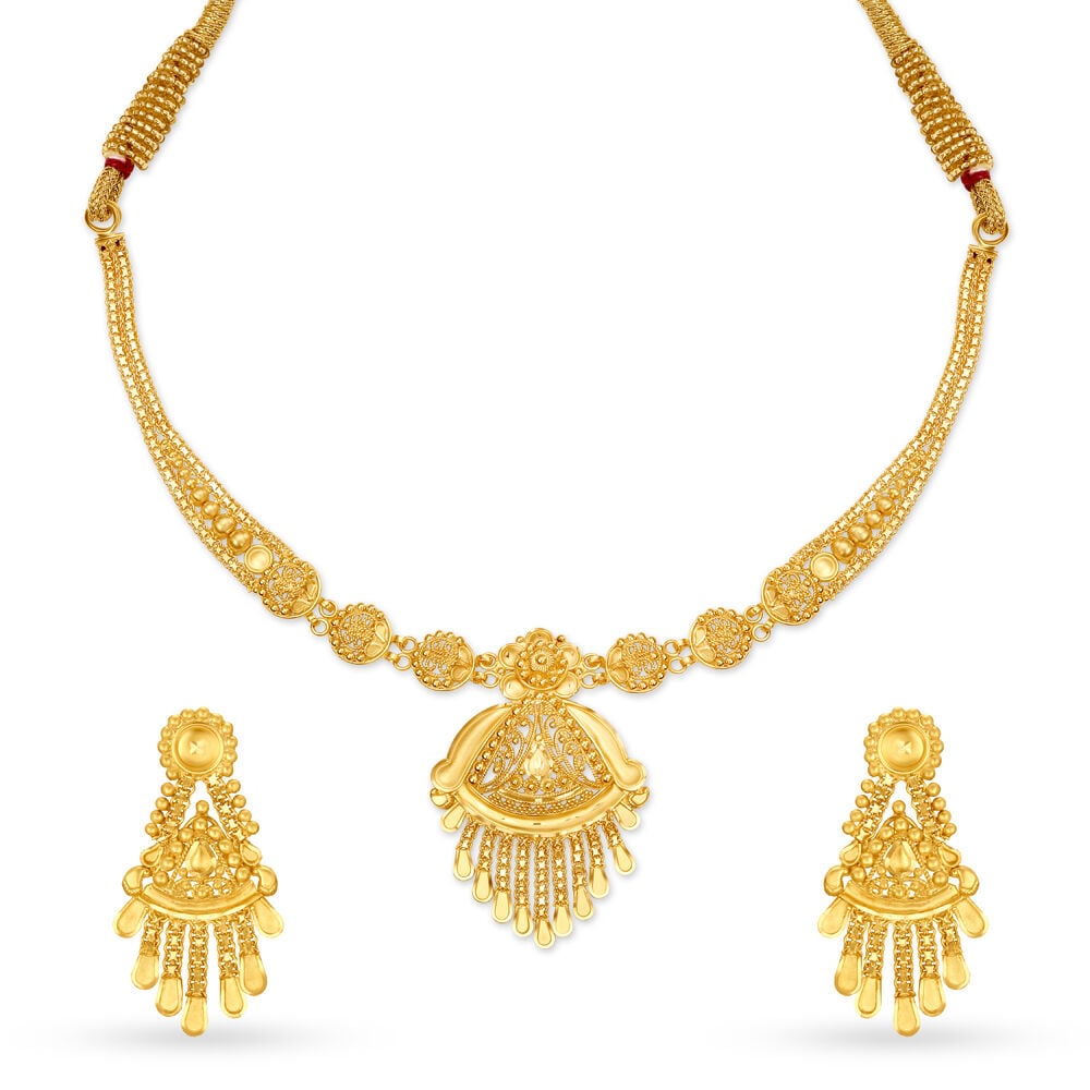 Gold set tanishq with best sale price