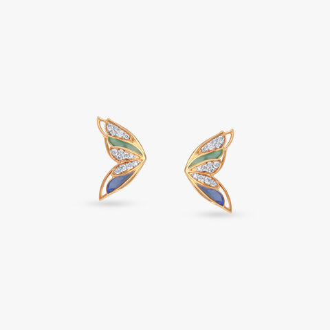 Colourlift Wing Diamond Stud Earrings