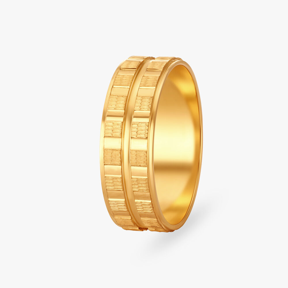Architectural Men s Gold Finger Ring Tanishq Online Store