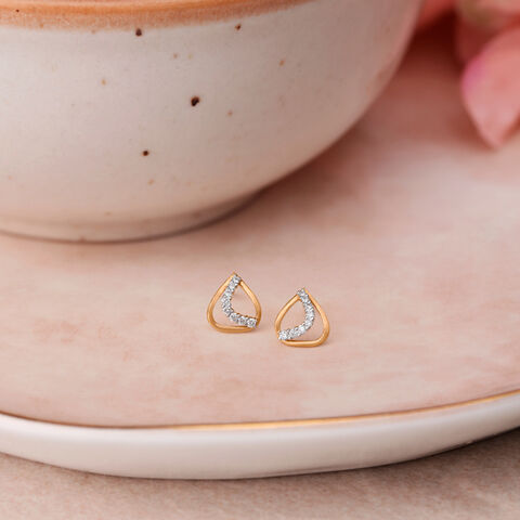 Dewdrop Diamond Stud Earrings