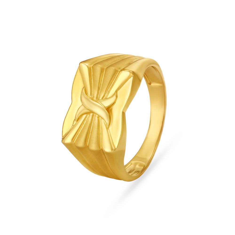 Om Carved Hollow Gold Finger Ring For Men