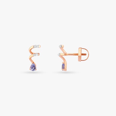 Twisted Grace Diamond Stud Earrings
